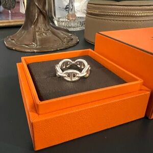 Authentic sterling silver Hermes ring size 6.